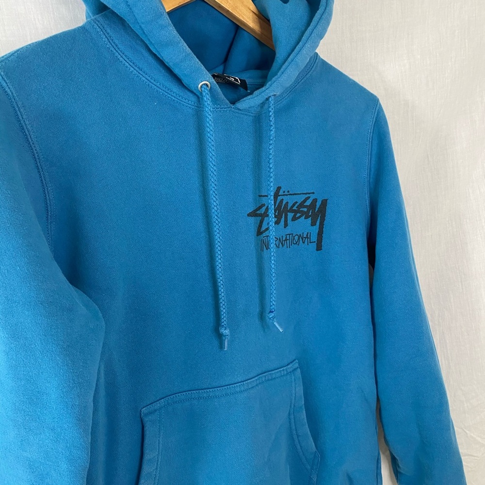 Stussy hoodie in a size xs, true to size, blue